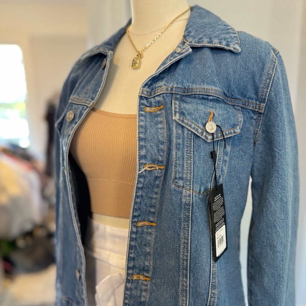 Hudson Jeans Blue Jean Jacket Cropped Classic - Picture 3 of 5